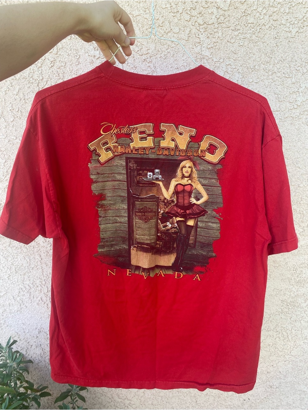 Harley-Davidson Reno Nevada  Red Crewneck Tee.